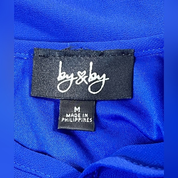 By and By cobalt blue dress, bell sleeves and crochet detailing, Size Medium - Picture 2 of 11